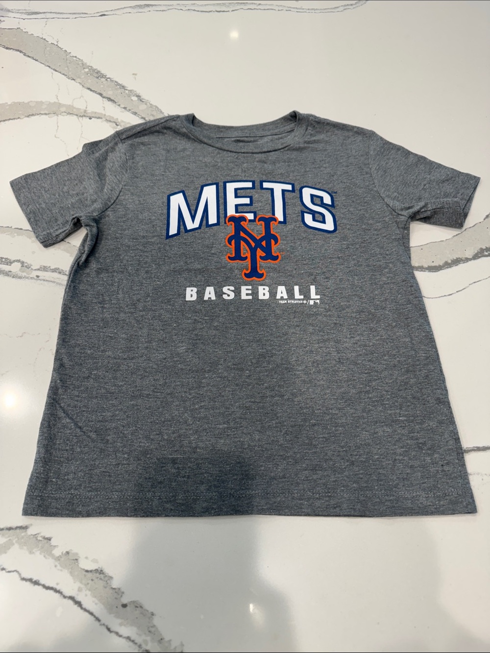 Team Athletics Kids NY Mets Baseball Tee Size S 6/7